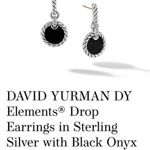 David Yurman Silver and Black Onyx Earrings